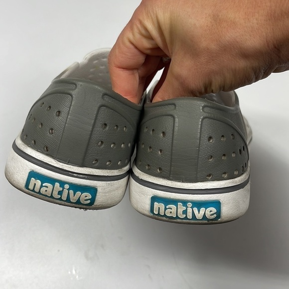 Native Jefferson White & Gray Slip On Shoes Women's Size 8 - Picture 6 of 8